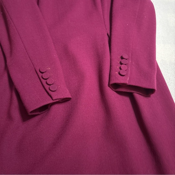 Vintage Maggy London Wool‎ A-Line Dress Purple Long Sleeve Sz6P Fully Lined - Picture 5 of 12